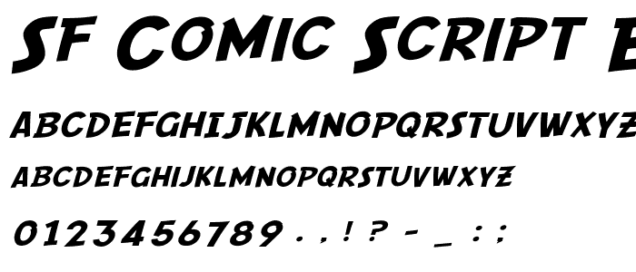 SF Comic Script Extended font